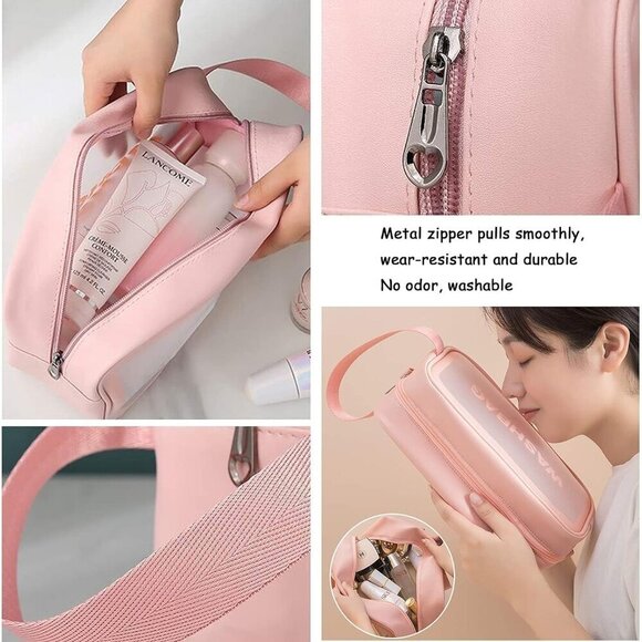 Clear Travel Bags for Toiletries, 3Pcs Portable PVC Waterproof Cosmetic Bags, Tr - Picture 7 of 7